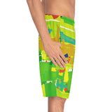 Men's Vibrant Abstract Board Shorts — Tropical Green AOP thumbnail 6