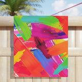 Vibrant Brushstroke Beach Towel — Colorful Abstract Paint Swatch Design thumbnail 11