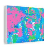 Neon Splash Abstract Canvas Print – Bright Pink & Aqua Modern Wall Art thumbnail 29