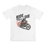 Ride Till Die Motorcycle T-Shirt — Biker Skull & Flames Tee thumbnail 2