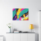 Abstract Neon Brushstroke Canvas Print — Colorful Modern Wall Art thumbnail 81