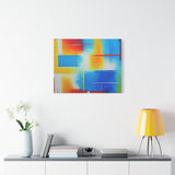 Abstract Color Field Matte Canvas Print — Vibrant Blue, Yellow & Red Stretched Wall Art thumbnail 63