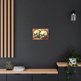 Skull Art Canvas Print – Colorful Graffiti Double Skulls Matte Stretched Wall Art thumbnail 4