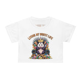 Living My Worst Life Crop Tee — Funny Panda Throne Graphic thumbnail 2