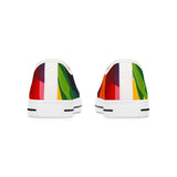 Low Top Sneakers — Vibrant Rainbow Wave Women's Canvas Shoes thumbnail 7