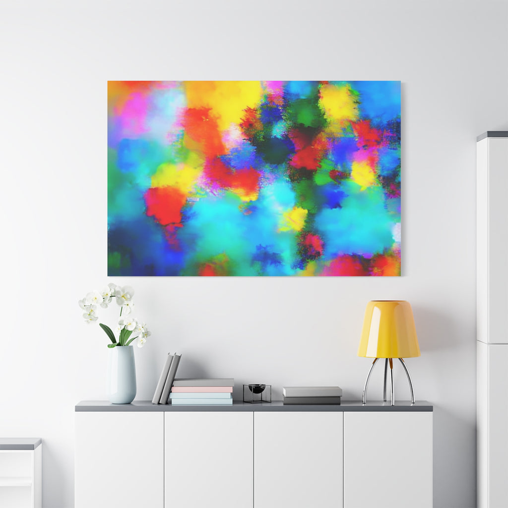Abstract Rainbow Splash Matte Canvas Print