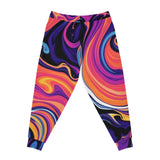 Psychedelic Swirl Joggers — Vibrant All-Over Print Athletic Pants thumbnail 2
