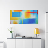 Abstract Color Field Matte Canvas Print — Vibrant Blue, Yellow & Red Stretched Wall Art thumbnail 96