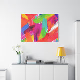 Abstract Rainbow Brushstrokes Matte Canvas Wall Art — Vibrant Stretched 1.25" thumbnail 90