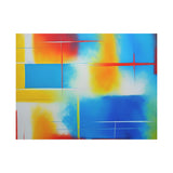 Abstract Color Field Matte Canvas Print — Vibrant Blue, Yellow & Red Stretched Wall Art thumbnail 22