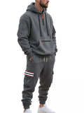 Men's Full Size Casual Half-Zip Hoodie and Cargo Pants Set Plus Size thumbnail 6
