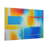 Abstract Color Field Matte Canvas Print — Vibrant Blue, Yellow & Red Stretched Wall Art thumbnail 86