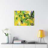 Abstract Green & Yellow Matte Canvas Print – Vibrant Modern Wall Art thumbnail 1