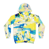 Kids Abstract Watercolor Hoodie – Blue & Yellow All-Over Print thumbnail 2