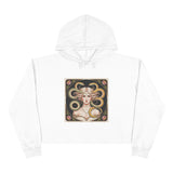 Art Nouveau Medusa Crop Hoodie — Vintage Goddess Graphic thumbnail 1