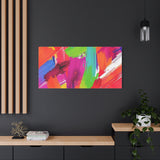 Abstract Rainbow Brushstrokes Matte Canvas Wall Art — Vibrant Stretched 1.25" thumbnail 85