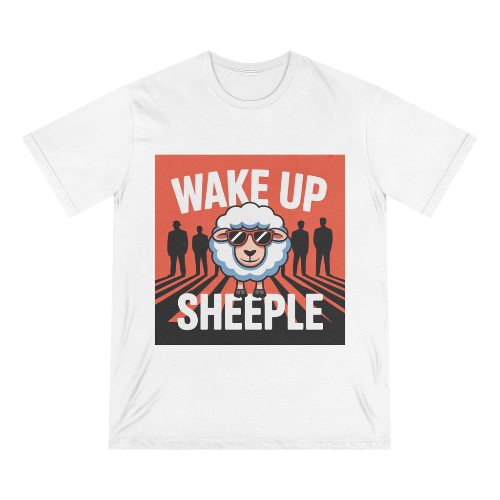 Wake Up Sheeple T-Shirt — Funny Conspiracy Cartoon Sheep Graphic Tee