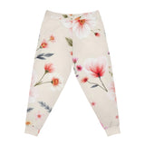Floral Blush Athletic Joggers — Pink Watercolor Blossom All-Over Print thumbnail 2