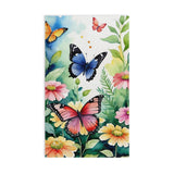 Butterfly Garden Hand Towel — Floral Spring Decorative Kitchen or Bath Towel thumbnail 1