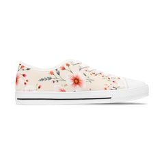 Floral-patterned sneaker on a white background