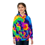 Kids Hoodie — Vibrant Rainbow Psychedelic All-Over Print thumbnail 4