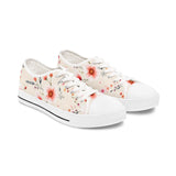 Floral Canvas Sneakers — Pink Daisy Women's Low Top Shoes thumbnail 2