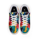 Men's Low-Top Sneakers — Colorful Abstract Brushstroke Leather Shoes thumbnail 2