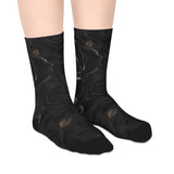 Black Rose Mid-Length Socks — Gothic Floral Crew Socks thumbnail 4