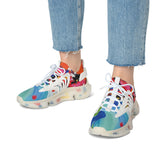 Colorful Abstract Mesh Sneakers — Women's Lightweight Breathable Athletic Shoes thumbnail 9
