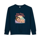 Nap Time Champion Toddler Sweatshirt — Cute Sleeping Baby Graphic thumbnail 4