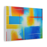 Abstract Color Field Matte Canvas Print — Vibrant Blue, Yellow & Red Stretched Wall Art thumbnail 32