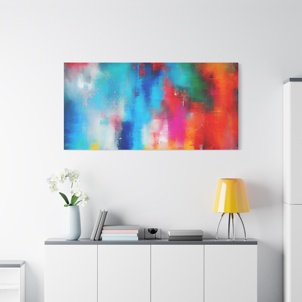 Vibrant Abstract Color Splash Matte Canvas Print