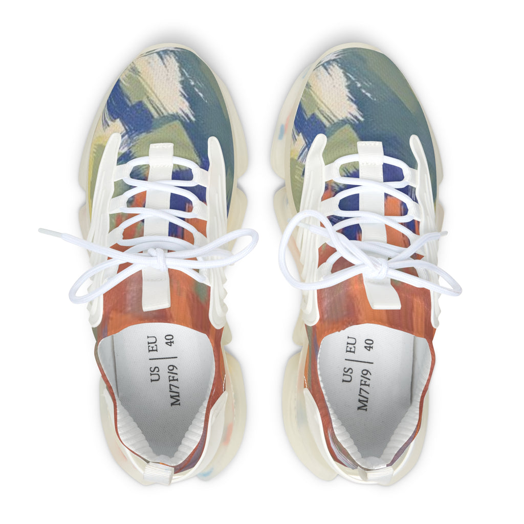 Mesh Sneakers — Colorful Abstract Athletic Shoes for Women