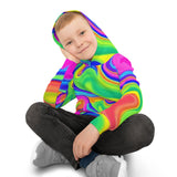Kids Psychedelic Swirl Hoodie – Bright Rainbow All-Over Print thumbnail 10