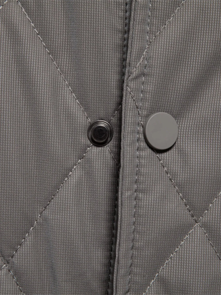 Men's Quilted Snap Down Long Sleeve Jacket