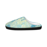 Men's Blue Abstract Watercolor Indoor Slippers thumbnail 4