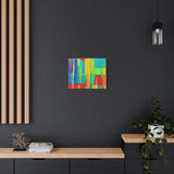 Abstract Rainbow Blocks Matte Canvas Print thumbnail 46