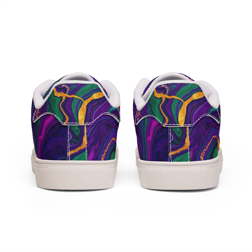 Low-Top Sneakers — Psychedelic Marble Swirl Leather