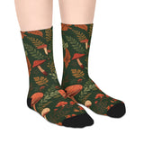 Autumn Mushroom Crew Socks — Forest Leaves & Fungi Mid-Calf Socks thumbnail 4