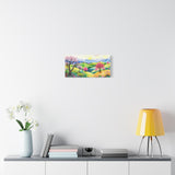 Spring Meadow Canvas Wall Art — Colorful Cherry Blossom Landscape, Stretched Matte Canvas thumbnail 3