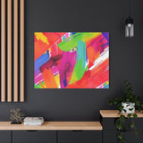 Abstract Rainbow Brushstrokes Matte Canvas Wall Art — Vibrant Stretched 1.25" thumbnail 91