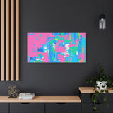 Neon Splash Abstract Canvas Print – Bright Pink & Aqua Modern Wall Art thumbnail 85