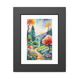 Watercolor Fantasy Landscape Framed Print — Colorful Pathway Wall Art thumbnail 1