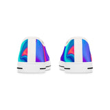 Women's Low Top Sneakers — Iridescent Purple Blue Swirl Casual Canvas Shoes thumbnail 7