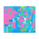 Neon Splash Abstract Canvas Print – Bright Pink & Aqua Modern Wall Art thumbnail 10