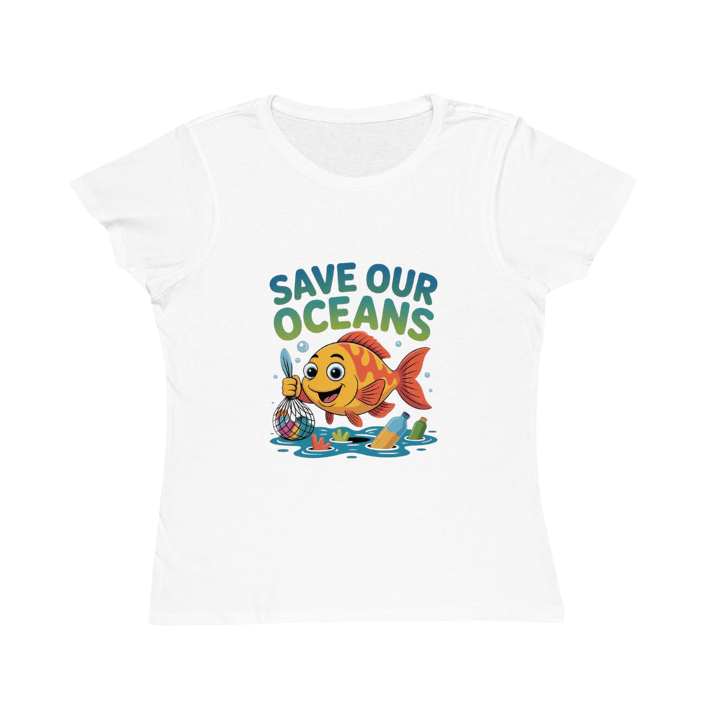 Save Our Oceans Women's Tee — Cute Fish Plastic Pollution Awareness Shirt