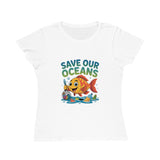 Save Our Oceans Women's Tee — Cute Fish Plastic Pollution Awareness Shirt thumbnail 2
