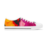 Low Top Sneakers — Vibrant Pink & Orange Abstract Canvas Shoes thumbnail 4