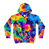 Kids Hoodie — Vibrant Rainbow Psychedelic All-Over Print thumbnail 2