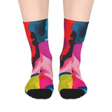 Colorful Abstract Mid-Length Socks — Vibrant Camouflage Pattern thumbnail 1